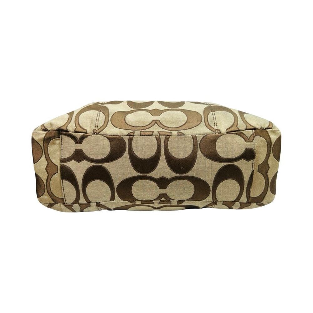 COACH Daisy Outline Signature Emma Tote Shoulder Bag - F24066 - Khaki Vermillion - Picture 8 of 10